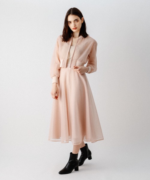 DEICY（デイシー）の「ミニパールチュールブルゾン（ブルゾン・レディース・ピンク/ブラック/アイボリー・FREE）」の4枚目の写真