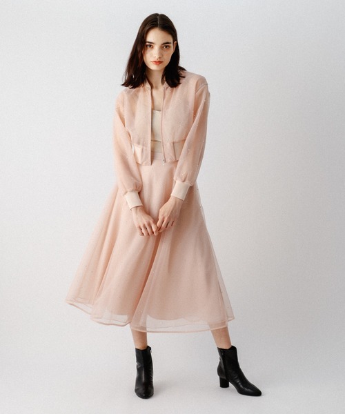 DEICY（デイシー）の「ミニパールチュールブルゾン（ブルゾン・レディース・ピンク/ブラック/アイボリー・FREE）」の7枚目の写真