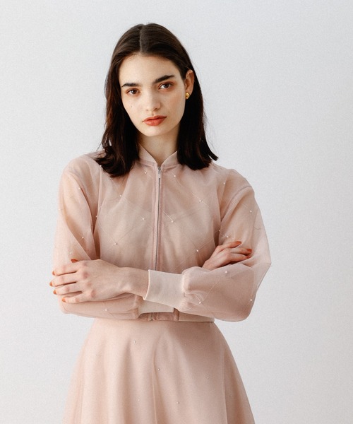 DEICY（デイシー）の「ミニパールチュールブルゾン（ブルゾン・レディース・ピンク/ブラック/アイボリー・FREE）」の10枚目の写真