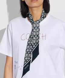 【新品】白系☆COACH コーチ　ヴィンテージシグネチャープリントシルクスカーフ 公式】COACH – コーチ | ヴィンテージ シグネチャー プリント