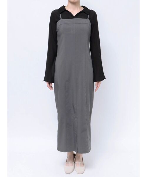 LAGUNAMOON（ラグナムーン）の「シアーシャツセットキャミワンピース（ワンピース・レディース・ブラウン/ベージュ/チャコールグレー・SMALL/MEDIUM）」の18枚目の写真