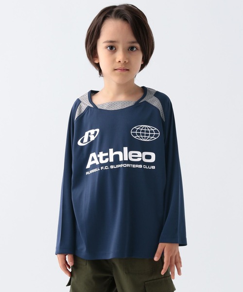 Russell Athletic（ラッセルアスレティック）の「【RUSSELL ATHLETIC】別注ゲームシャツ(KIDS)（Tシャツ/カットソー・キッズ・ネイビー/ブルー/マスタード・130cm/120cm/150cm/140cm）」の2枚目の写真