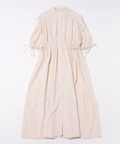 STYLEBLOCK（スタイルブロック）の「先染めストライプギャザーリボンワンピース（ワンピース・レディース・ピンク/ライトブルー/ライトベージュ・M）」の5枚目の写真