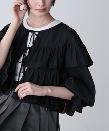 forksy. | 【forksy.】クロップド丈フリルティアードデザインブラウス(シャツ/ブラウス)