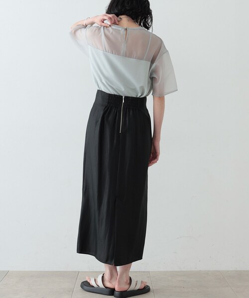 GALLEST(ギャレスト)の「◆シアーミックストップス(Tシャツ/カットソー・レディース・ホワイト/ライトグレー/ブラック・38)」の6枚目の写真