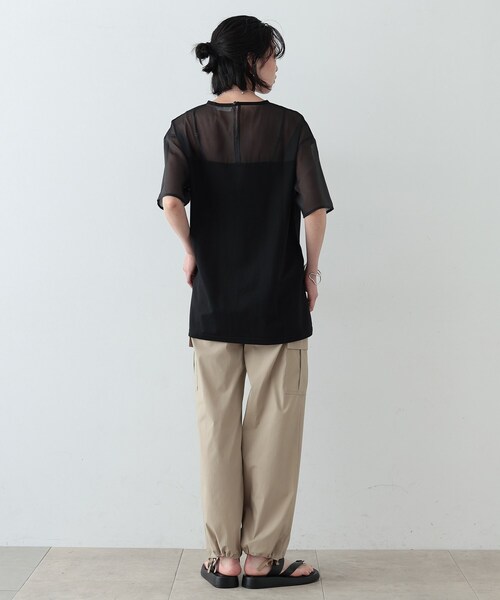 GALLEST(ギャレスト)の「◆シアーミックストップス(Tシャツ/カットソー・レディース・ホワイト/ライトグレー/ブラック・38)」の12枚目の写真