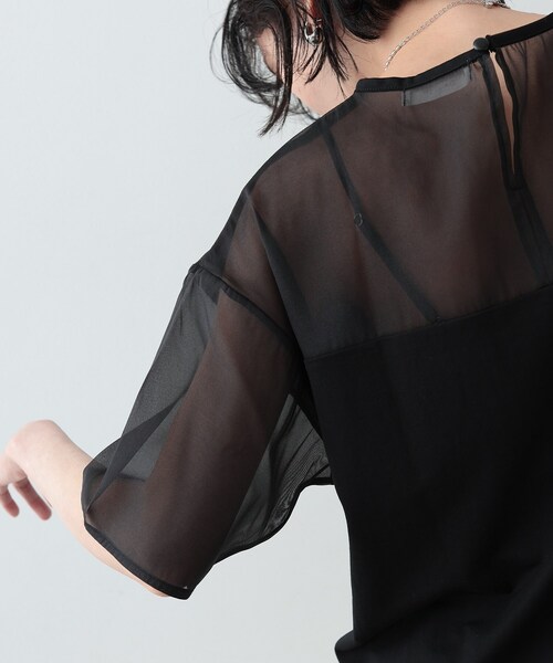 GALLEST(ギャレスト)の「◆シアーミックストップス(Tシャツ/カットソー・レディース・ホワイト/ライトグレー/ブラック・38)」の17枚目の写真