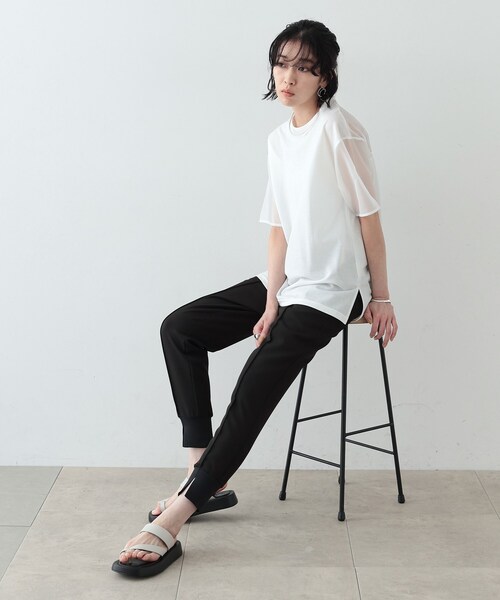 GALLEST(ギャレスト)の「◆シアーミックストップス(Tシャツ/カットソー・レディース・ホワイト/ライトグレー/ブラック・38)」の18枚目の写真