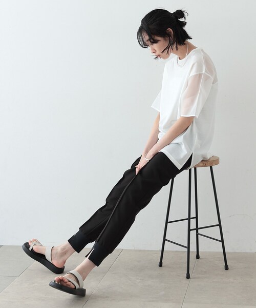 GALLEST(ギャレスト)の「◆シアーミックストップス(Tシャツ/カットソー・レディース・ホワイト/ライトグレー/ブラック・38)」の19枚目の写真