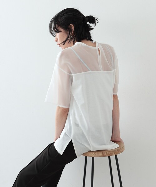 GALLEST(ギャレスト)の「◆シアーミックストップス(Tシャツ/カットソー・レディース・ホワイト/ライトグレー/ブラック・38)」の20枚目の写真