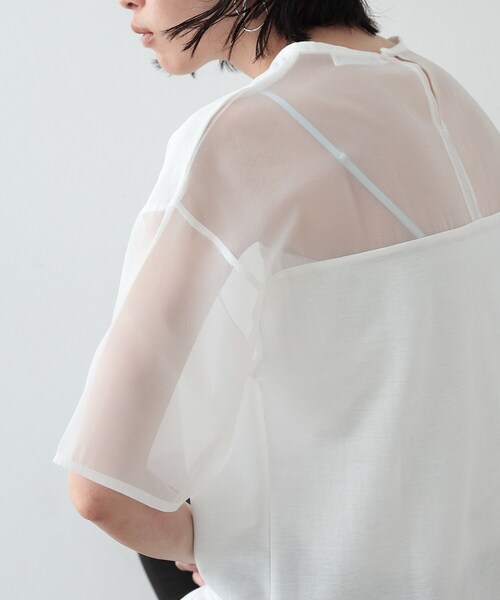 GALLEST(ギャレスト)の「◆シアーミックストップス(Tシャツ/カットソー・レディース・ホワイト/ライトグレー/ブラック・38)」の21枚目の写真