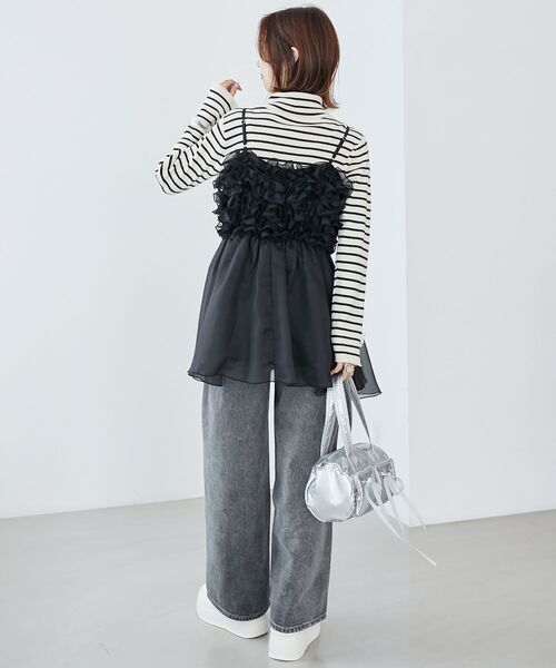 MAJESTIC LEGON(マジェスティックレゴン)の「ミルフィーユキラキラビスチェ(キャミソール・レディース・ブルー/アイボリー/ブラック/ピンク/ブラック系その他2・MEDIUM)」の17枚目の写真