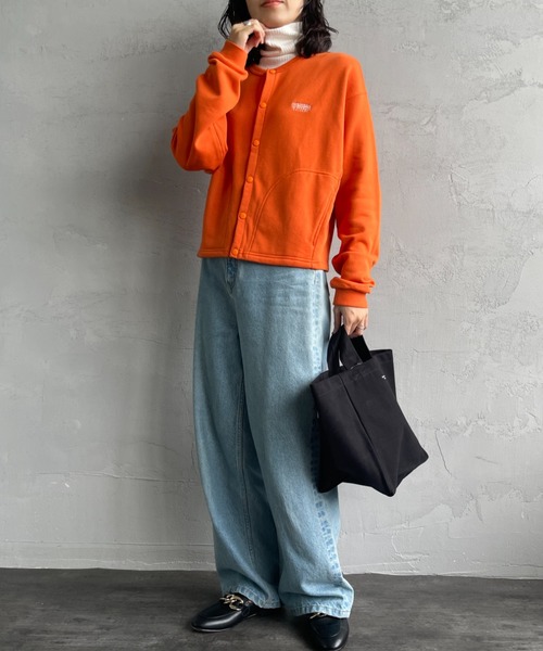 UNIVERSAL OVERALL（ユニバーサルオーバーオール）の「[UNIVERSAL OVERALL/ユニバーサルオーバーオール] 別注 ワンポイントロゴ刺繍 スウェットカーディガン（カーディガン/ボレロ・レディース・ブルー/グレー/ブラック/オレンジ・F）」の7枚目の写真