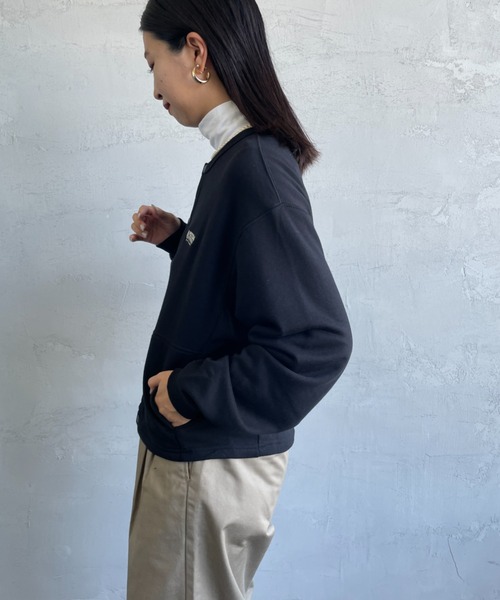 UNIVERSAL OVERALL（ユニバーサルオーバーオール）の「[UNIVERSAL OVERALL/ユニバーサルオーバーオール] 別注 ワンポイントロゴ刺繍 スウェットカーディガン（カーディガン/ボレロ・レディース・ブルー/グレー/ブラック/オレンジ・F）」の9枚目の写真