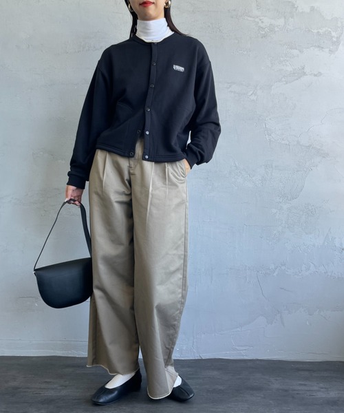 UNIVERSAL OVERALL（ユニバーサルオーバーオール）の「[UNIVERSAL OVERALL/ユニバーサルオーバーオール] 別注 ワンポイントロゴ刺繍 スウェットカーディガン（カーディガン/ボレロ・レディース・ブルー/グレー/ブラック/オレンジ・F）」の11枚目の写真