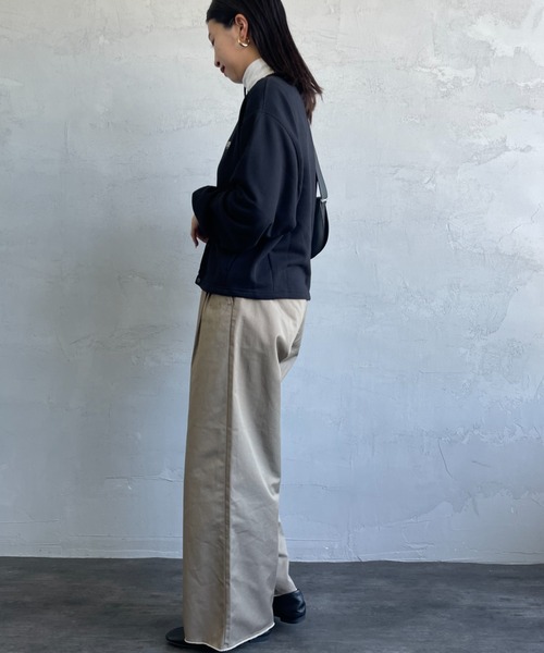 UNIVERSAL OVERALL（ユニバーサルオーバーオール）の「[UNIVERSAL OVERALL/ユニバーサルオーバーオール] 別注 ワンポイントロゴ刺繍 スウェットカーディガン（カーディガン/ボレロ・レディース・ブルー/グレー/ブラック/オレンジ・F）」の12枚目の写真
