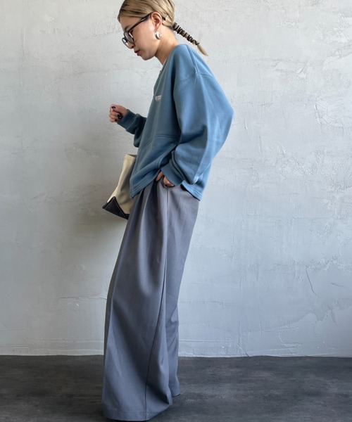 UNIVERSAL OVERALL（ユニバーサルオーバーオール）の「[UNIVERSAL OVERALL/ユニバーサルオーバーオール] 別注 ワンポイントロゴ刺繍 スウェットカーディガン（カーディガン/ボレロ・レディース・ブルー/グレー/ブラック/オレンジ・F）」の22枚目の写真