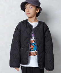 セール】ノーカラーキルティングジャケット（ノーカラージャケット