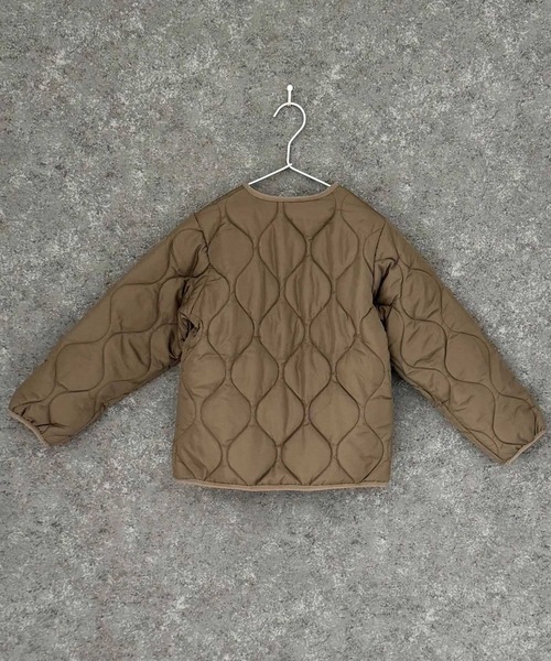 セール】ノーカラーキルティングジャケット（ノーカラージャケット