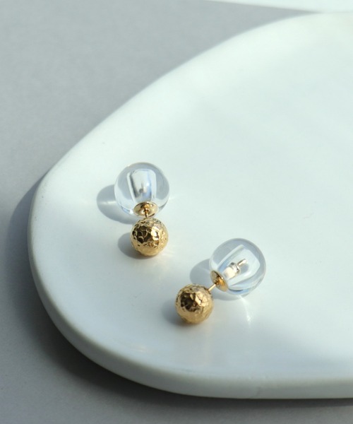 セール】クリアボールキャッチステンレスピアス（ピアス（両耳用