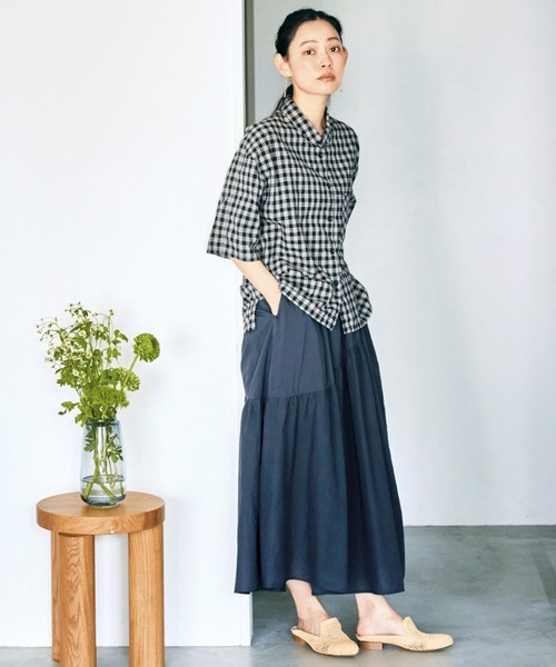 and myera（アンド マイラ）の「ａｎｄ　ｍｙｅｒａ　チェックなシャツ（シャツ/ブラウス・レディース・ブラック・X-LARGE/LARGE/MEDIUM/SMALL）」の4枚目の写真