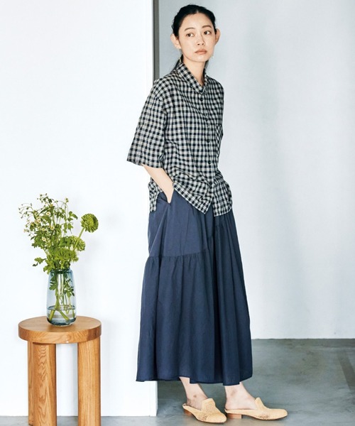and myera（アンド マイラ）の「ａｎｄ　ｍｙｅｒａ　チェックなシャツ（シャツ/ブラウス・レディース・ブラック・X-LARGE/LARGE/MEDIUM/SMALL）」の5枚目の写真
