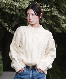 Levi's/リーバイス ISABEL ケーブルニットセーター ホワイト WHITE SWAN