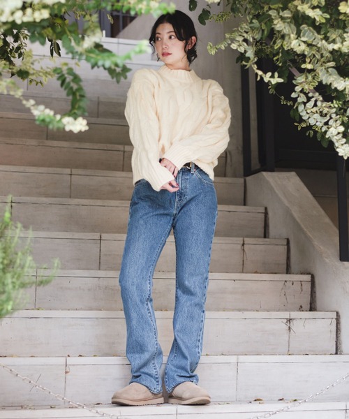 Levi's（リーバイス）の「Levi's/リーバイス ISABEL ケーブルニットセーター ホワイト WHITE SWAN（ニット/セーター・レディース・オフホワイト・XS/M/S）」の10枚目の写真
