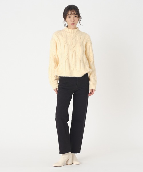 Levi's（リーバイス）の「Levi's/リーバイス ISABEL ケーブルニットセーター ホワイト WHITE SWAN（ニット/セーター・レディース・オフホワイト・XS/M/S）」の22枚目の写真