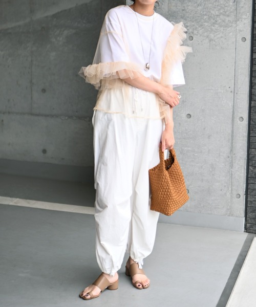 Marient（マリエント）の「チュールフリルアシメBL（シャツ/ブラウス・レディース・グレー/ベージュ/ブラック・FREE）」の10枚目の写真