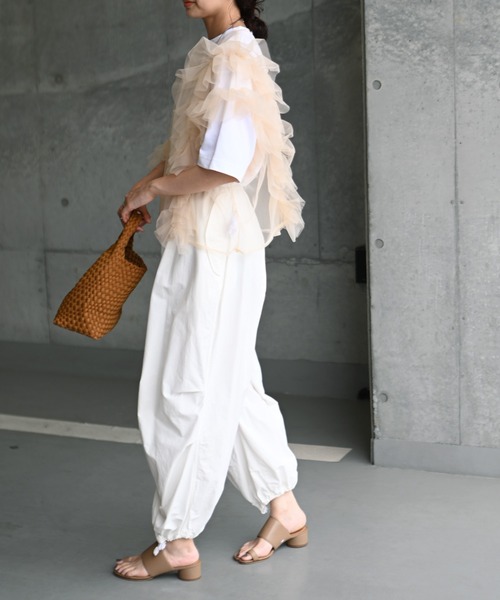 Marient（マリエント）の「チュールフリルアシメBL（シャツ/ブラウス・レディース・グレー/ベージュ/ブラック・FREE）」の9枚目の写真