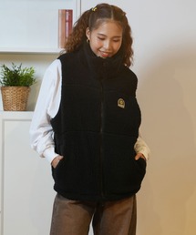 ROXY モコモコベスト グレー ROXY ベスト ジレ BETTER THAN THE SUN/ロキシーモコモコボア