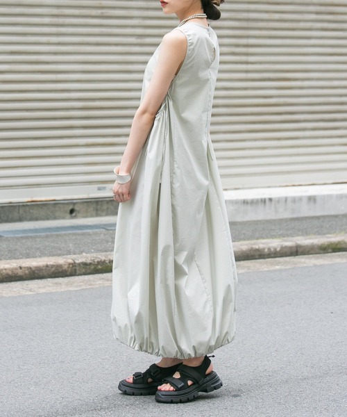 KBF（ケイビーエフ）の「ノースリーブバルーンワンピース（ワンピース・レディース・グレー系その他/バーガンディー・ONE）」の6枚目の写真