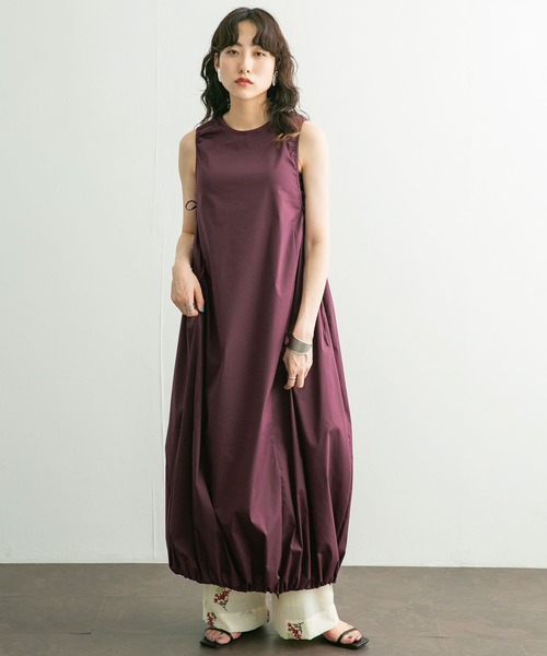 KBF（ケイビーエフ）の「ノースリーブバルーンワンピース（ワンピース・レディース・グレー系その他/バーガンディー・ONE）」の12枚目の写真