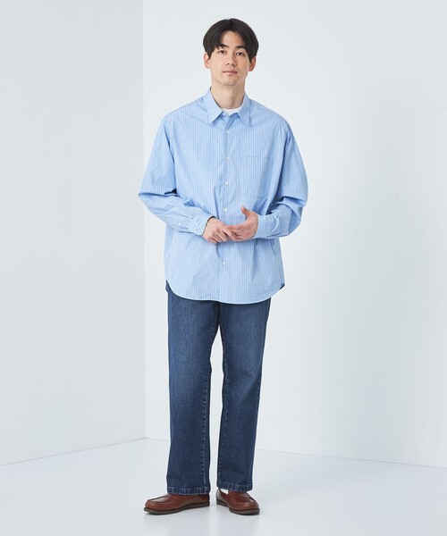 green label relaxing(グリーンレーベルリラクシング)の「パイプドステム デニム スラックス パンツ(デニムパンツ・メンズ・ネイビー/グレー/ホワイト・L/M/S/XL)」の6枚目の写真