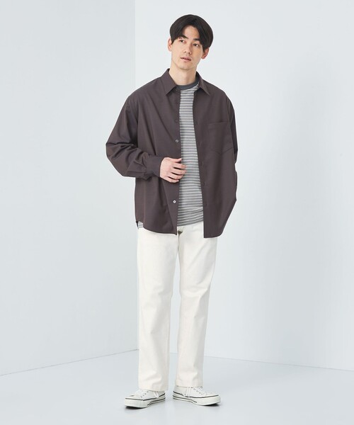 green label relaxing(グリーンレーベルリラクシング)の「パイプドステム デニム スラックス パンツ(デニムパンツ・メンズ・ネイビー/グレー/ホワイト・L/M/S/XL)」の7枚目の写真