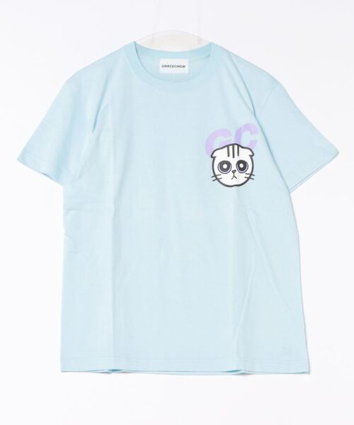 ARCHIVER(アーカイバ)の「【8】【it】【Grace Chow/グレース チョウ】Graphic/Design T(Tシャツ/カットソー・レディース・ホワイト/サックスブルー・SMALL/MEDIUM)」の2枚目の写真