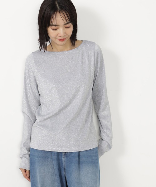 FOUND GOOD（ファウンドグッド）の「ラメロンTEE（Tシャツ/カットソー・レディース・ベージュ/ブラック/グレー系2・L/M/S）」の3枚目の写真