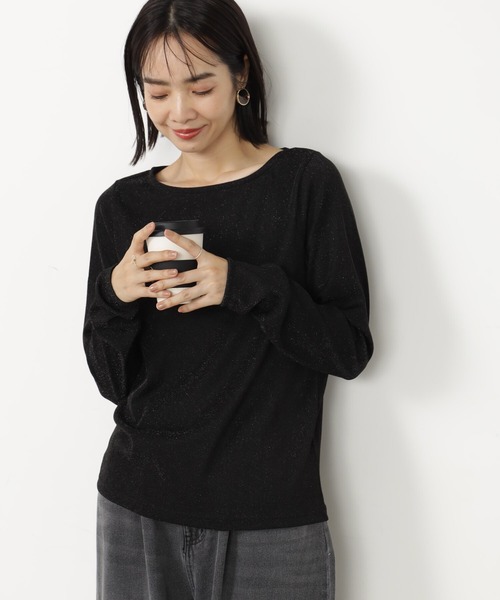 FOUND GOOD（ファウンドグッド）の「ラメロンTEE（Tシャツ/カットソー・レディース・ベージュ/ブラック/グレー系2・L/M/S）」の4枚目の写真