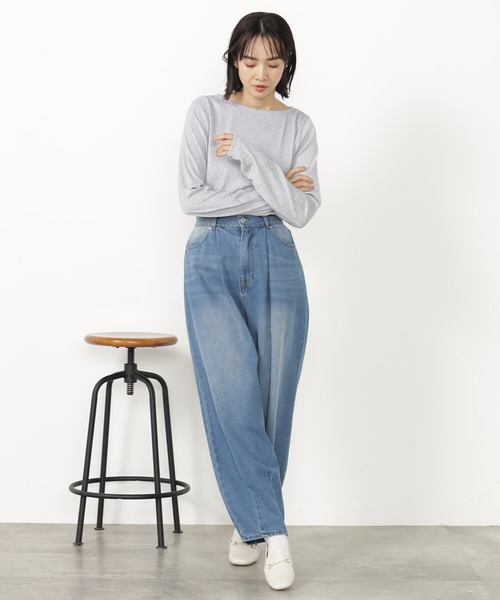 FOUND GOOD（ファウンドグッド）の「ラメロンTEE（Tシャツ/カットソー・レディース・ベージュ/ブラック/グレー系2・L/M/S）」の11枚目の写真