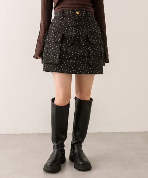 OLIVE des OLIVE（オリーブデオリーブ）の「サイドレースアップカーゴミニスカート（スカート・レディース・グレー/チェック/その他/ブラック・FREE）」の12枚目の写真