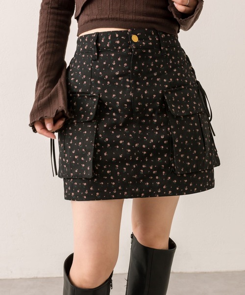 OLIVE des OLIVE（オリーブデオリーブ）の「サイドレースアップカーゴミニスカート（スカート・レディース・グレー/チェック/その他/ブラック・FREE）」の14枚目の写真