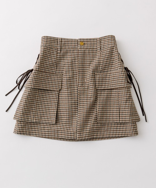 OLIVE des OLIVE（オリーブデオリーブ）の「サイドレースアップカーゴミニスカート（スカート・レディース・グレー/チェック/その他/ブラック・FREE）」の9枚目の写真