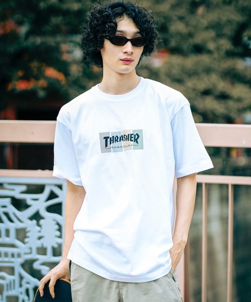 THRASHER(スラッシャー)の「4C BOX LOGO S/S T-SHIRTS/スラッシャー5.6オンススタンダードフィット4カラーボックスロゴプリント半袖Tシャツ(Tシャツ/カットソー・メンズ・ブラック系その他2/ホワイト系その他2/ブラック系その他/ホワイト系その他・MEDIUM/X-LARGE/LARGE/XX-LARGE)」の8枚目の写真