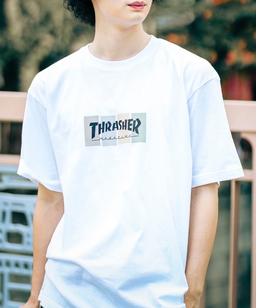 THRASHER(スラッシャー)の「4C BOX LOGO S/S T-SHIRTS/スラッシャー5.6オンススタンダードフィット4カラーボックスロゴプリント半袖Tシャツ(Tシャツ/カットソー・メンズ・ブラック系その他2/ホワイト系その他2/ブラック系その他/ホワイト系その他・MEDIUM/X-LARGE/LARGE/XX-LARGE)」の10枚目の写真