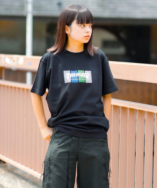 THRASHER(スラッシャー)の「4C BOX LOGO S/S T-SHIRTS/スラッシャー5.6オンススタンダードフィット4カラーボックスロゴプリント半袖Tシャツ(Tシャツ/カットソー・メンズ・ブラック系その他2/ホワイト系その他2/ブラック系その他/ホワイト系その他・MEDIUM/X-LARGE/LARGE/XX-LARGE)」の16枚目の写真