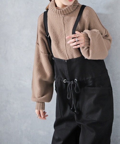 HUG.U(ハグユー)の「2wayドロストデニムサロペ(サロペット/オーバーオール・レディース・インディゴブルー/ブラック/オフホワイト/ワンウォッシュ・FREE)」の19枚目の写真