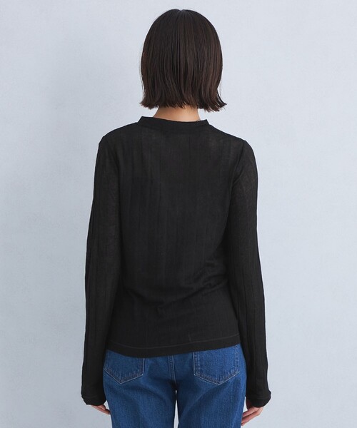 green label relaxing（グリーンレーベルリラクシング）の「シアー ワイドテレコ プルオーバー カットソー（Tシャツ/カットソー・レディース・ナチュラル/ブラック/レッド・FREE）」の13枚目の写真