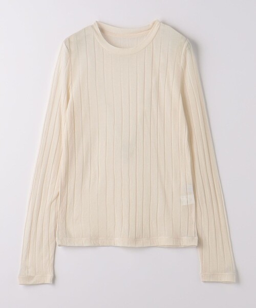 green label relaxing（グリーンレーベルリラクシング）の「シアー ワイドテレコ プルオーバー カットソー（Tシャツ/カットソー・レディース・ナチュラル/ブラック/レッド・FREE）」の14枚目の写真