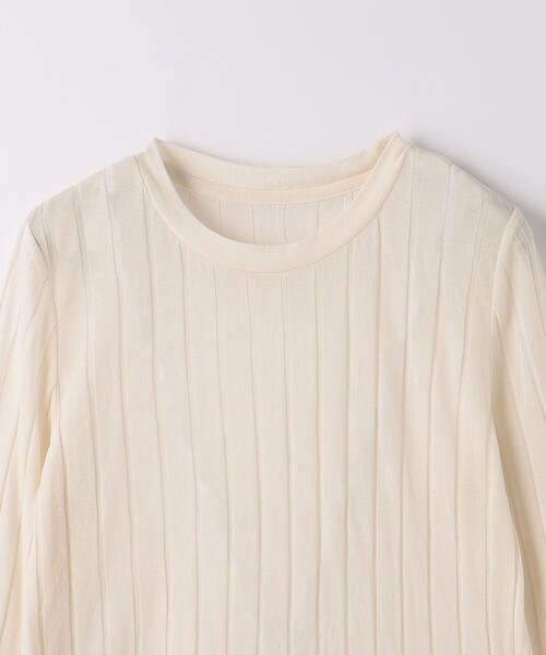 green label relaxing（グリーンレーベルリラクシング）の「シアー ワイドテレコ プルオーバー カットソー（Tシャツ/カットソー・レディース・ナチュラル/ブラック/レッド・FREE）」の16枚目の写真